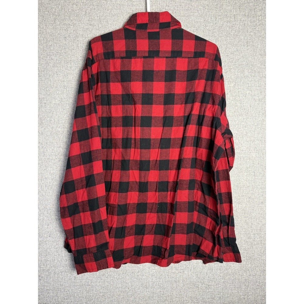 Goodfellow‎ Co Red Black Buffalo Plaid Flannel Button Down Long Sleeve Shirt XXL - Picture 2 of 4